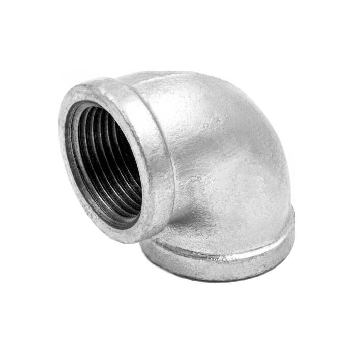 Угольник проходной чугун оц Ду 15 (1/2") ВР/ВР, DN 15, 1/2 дюйма